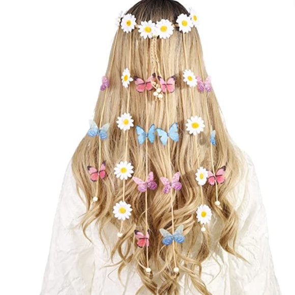 Sunflower Headband Women Hippie Headwear -AWAYTR Bohomia Feather Rope Crown Head main image 5